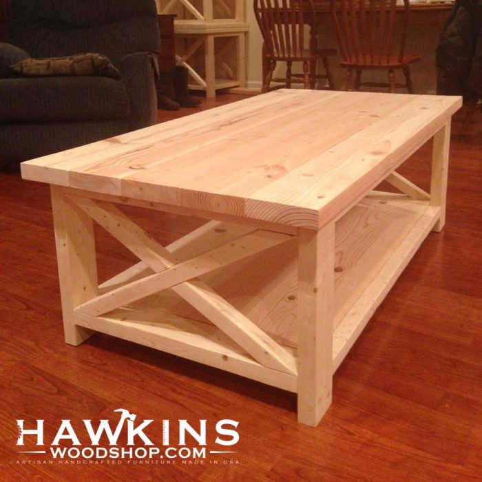 Enjoy Fast, Free Nationwide Shipping!  Owned By A Husband And Wife Team Of High-School Music Teachers, Hawkinswoodshop.com Is Your One Stop Shop For Quality Usa Handmade Industrial, Modern, Mid-Century, And Rustic Furniture As Well As Imported Furniture.  Get Our Coffee Table Hardwood Built To Order Custom Rustic X Country Farmhouse Solid Wood On Sale Now!