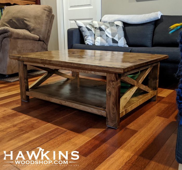 Enjoy Fast, Free Nationwide Shipping!  Owned By A Husband And Wife Team Of High-School Music Teachers, Hawkinswoodshop.com Is Your One Stop Shop For Quality Usa Handmade Industrial, Modern, Mid-Century, And Rustic Furniture As Well As Imported Furniture.  Get Our Coffee Table Hardwood Built To Order Custom Rustic X Country Farmhouse Solid Wood On Sale Now!