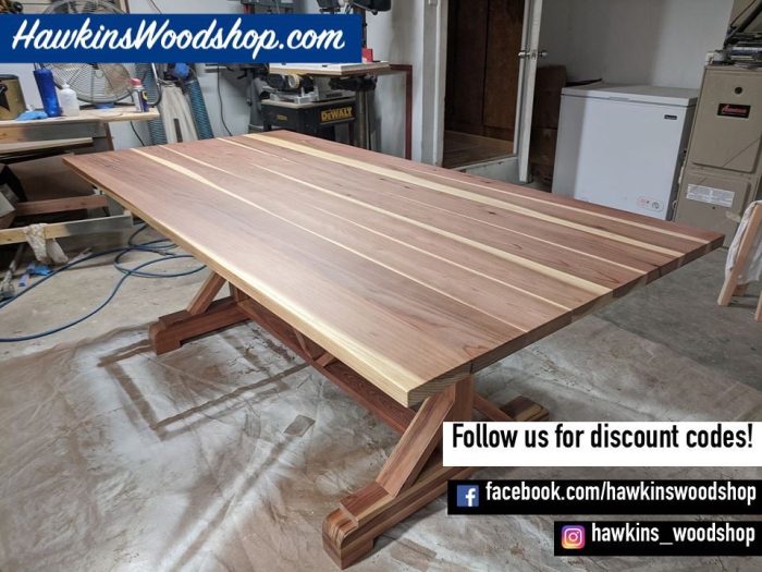 Enjoy Fast, Free Nationwide Shipping!  Owned By A Husband And Wife Team Of High-School Music Teachers, Hawkinswoodshop.com Is Your One Stop Shop For Quality Usa Handmade Industrial, Modern, Mid-Century, And Rustic Furniture As Well As Imported Furniture.  Get Our Dining Table Fancy X Hardwood Built-To-Order Made-In-The-Usa On Sale Now!