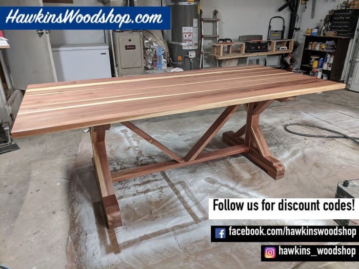 Enjoy Fast, Free Nationwide Shipping!  Owned By A Husband And Wife Team Of High-School Music Teachers, Hawkinswoodshop.com Is Your One Stop Shop For Quality Usa Handmade Industrial, Modern, Mid-Century, And Rustic Furniture As Well As Imported Furniture.  Get Our Dining Table Fancy X Hardwood Built-To-Order Made-In-The-Usa On Sale Now!