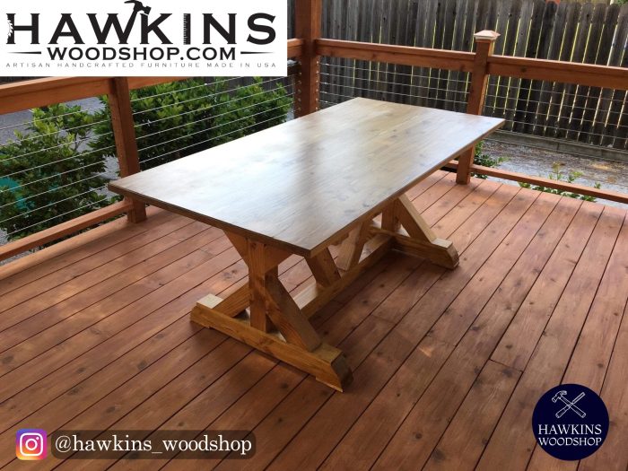 Enjoy Fast, Free Nationwide Shipping!  Owned By A Husband And Wife Team Of High-School Music Teachers, Hawkinswoodshop.com Is Your One Stop Shop For Quality Usa Handmade Industrial, Modern, Mid-Century, And Rustic Furniture As Well As Imported Furniture.  Get Our Dining Table Fancy X Hardwood Built-To-Order Made-In-The-Usa On Sale Now!