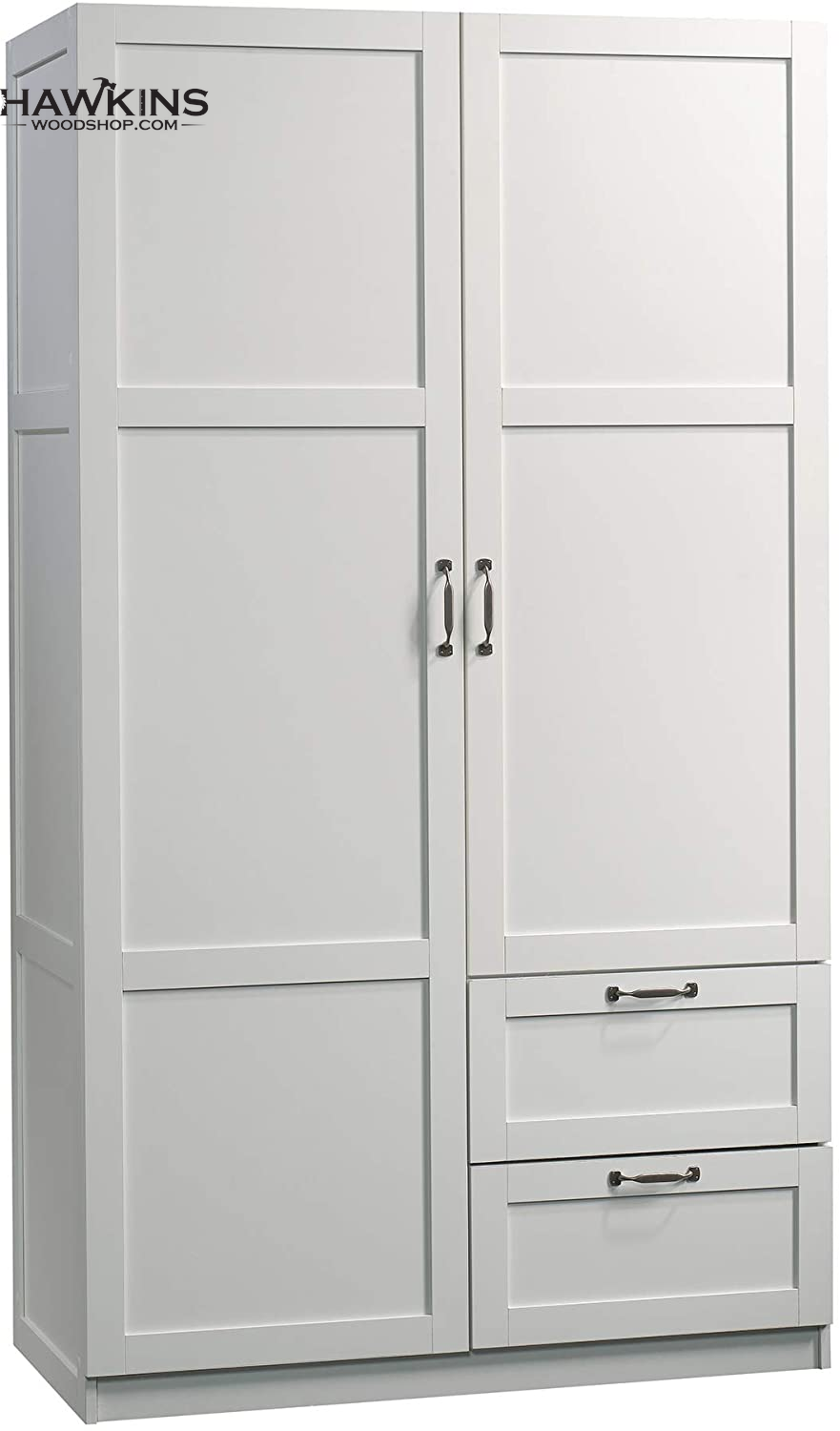 Sauder Large Storage Cabinet, Soft White Finish – Built to Order