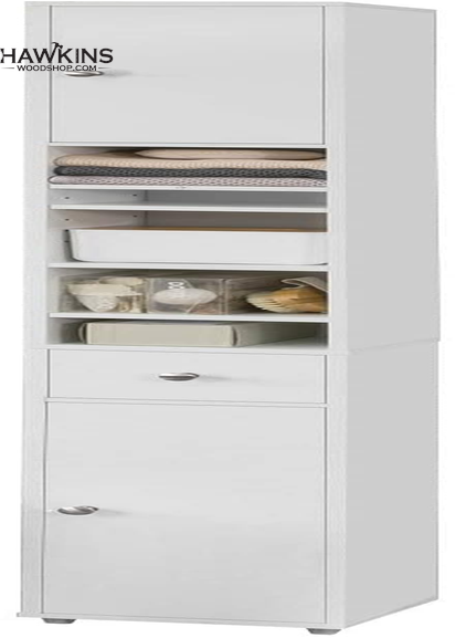 White Tall Bathroom Storage Cabinet Bathroom Delivery 1 – – with Shelves, Custom Free in Built USA, X Drawer, and Doors 2 Made Order, 70.87 7.87 7.87 Adjustable Furniture Shelf, X to