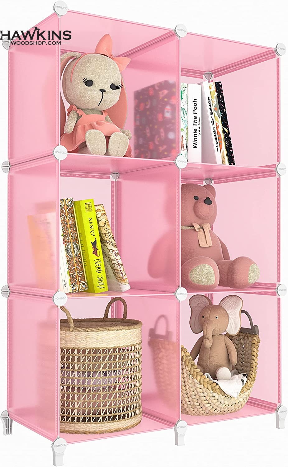 HOMIDEC 6-Cube Storage Shelf, Storage Bookcase Bookshelf with Metal Hammer,  Storage Cubes Organizer Cabinet for Kids, Closet, Bedroom, Bathroom,  (11.8X11.8X11.8 Inch), Light Pink – Built to Order, Made in USA, Custom  Furniture –