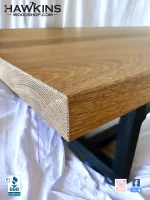 White Oak Dining Table With Modern Metal Table Legs Hawkinswoodshop.com3