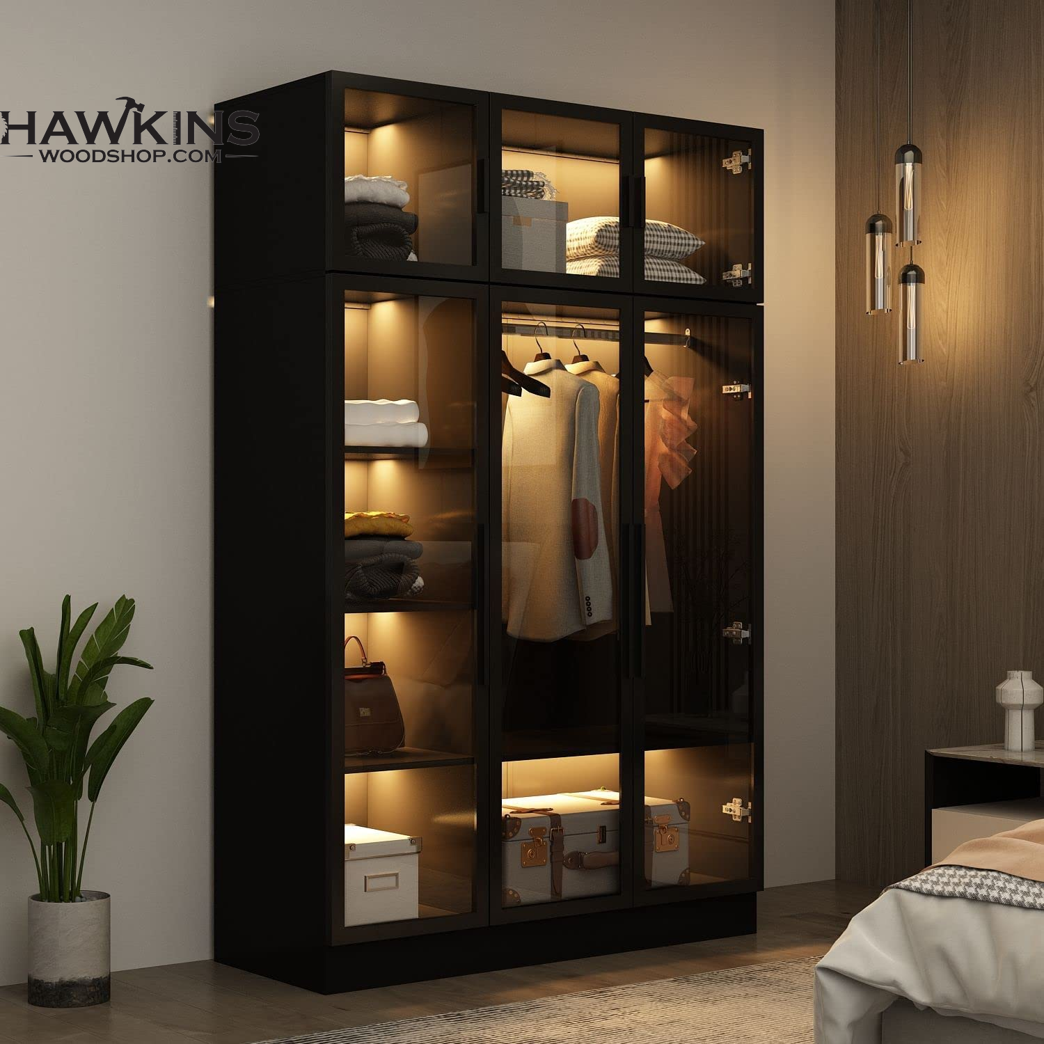 Imported Furniture Residential Glass Wardrobe, For Home, Model