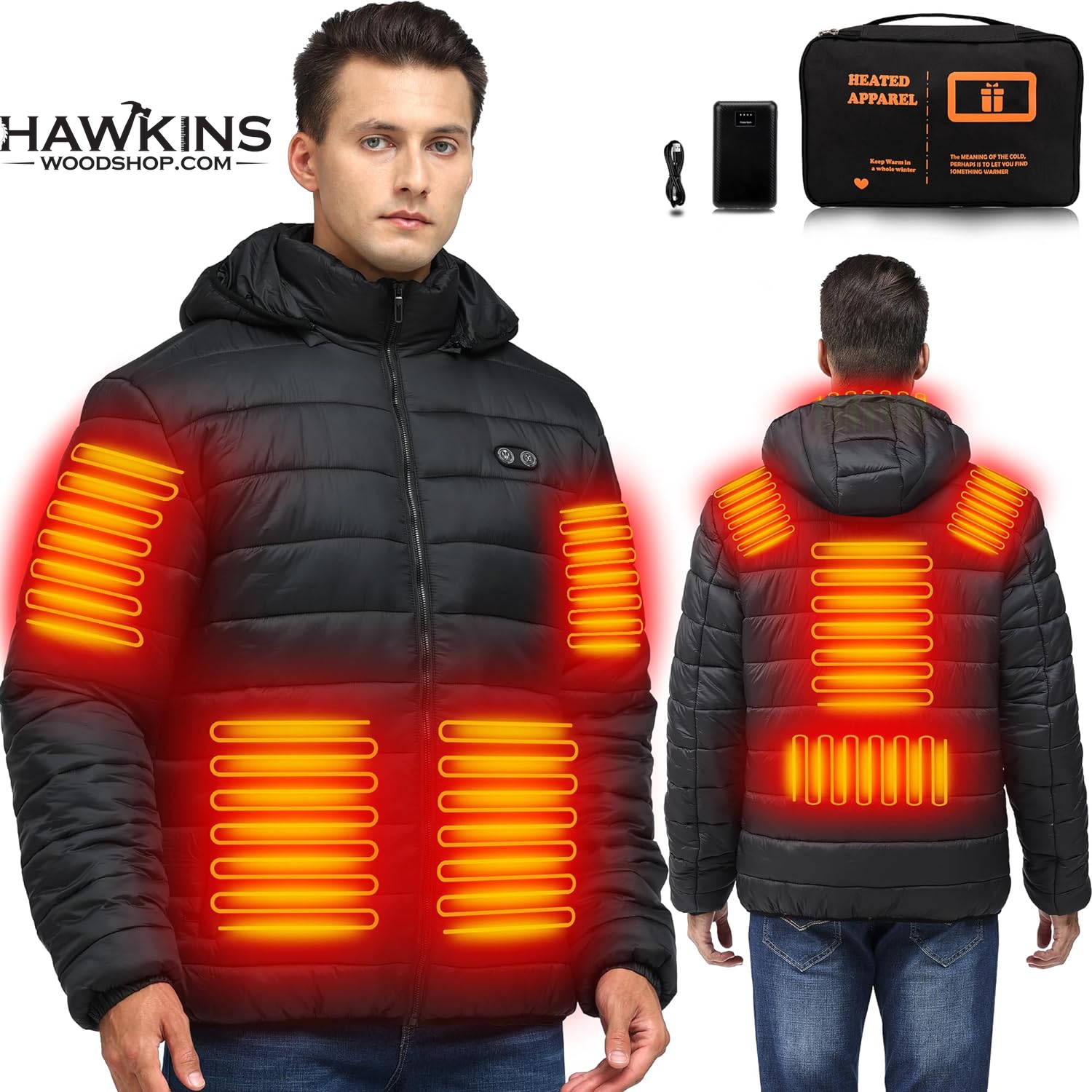 Men Women Electric Coat Heated Cloth Jacket USB Warm Up Heating Pad Body  Warmer | eBay