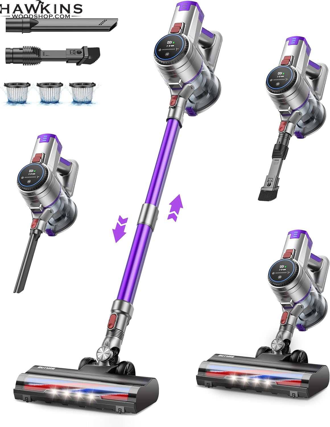 Cordless Vacuum Cleaner, 38Kpa 450W with Dual Rollers 55 Min Runtime Stick  Vacuum Cleaner Handheld Vacuum Wireless Household Vacuum Cleaner for Pet  Hair Carpet and Hard Floor – Built to Order, Made