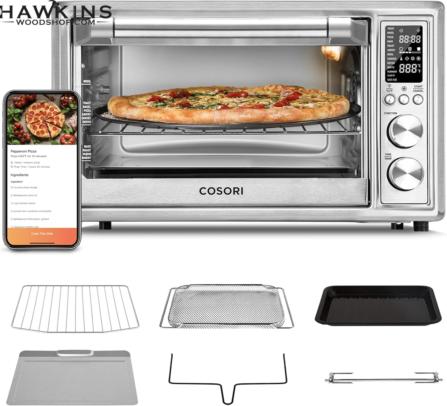 Toaster Oven Air Fryer Combo, 13-In-1 with Sous Vide Function, Smart 32QT  Convection Oven Countertop, 100 Recipes&6 Accessories, 9 Slice Toast,  13″Pizza, CS130-CFH – Built to Order, Made in USA, Custom Furniture –