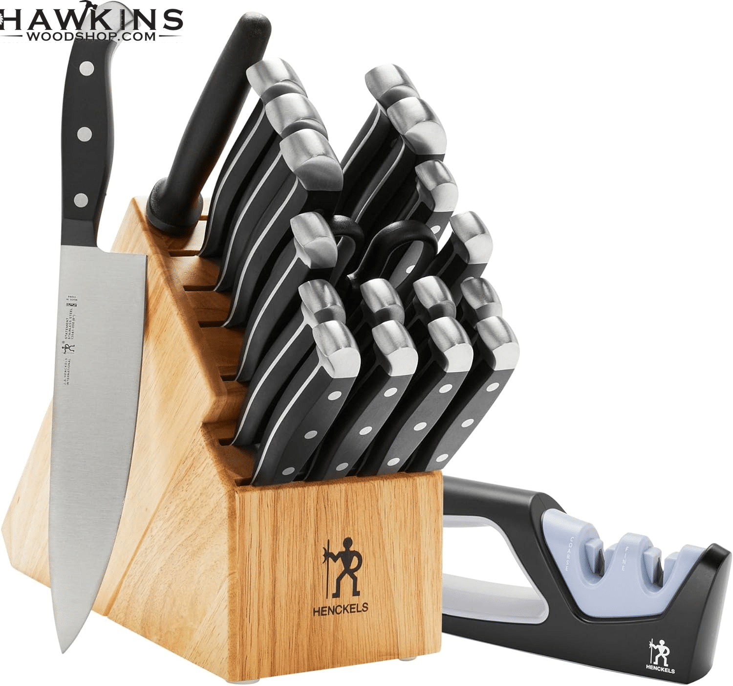 HENCKELS Premium Quality 12-Piece Knife Set with Block and Knife Sharpener,  Razor-Sharp, German Engineered Knife Informed by over 100 Years of