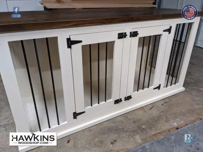 Double Door Dog Kennel Hawkins Woodshop1