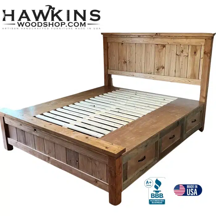 Solid Wood Bed With 3 Drawers Storage 3 Scaled