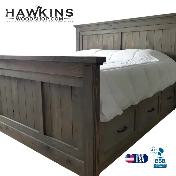 Solid Wood Bed With 3 Drawers Storage 4 Scaled