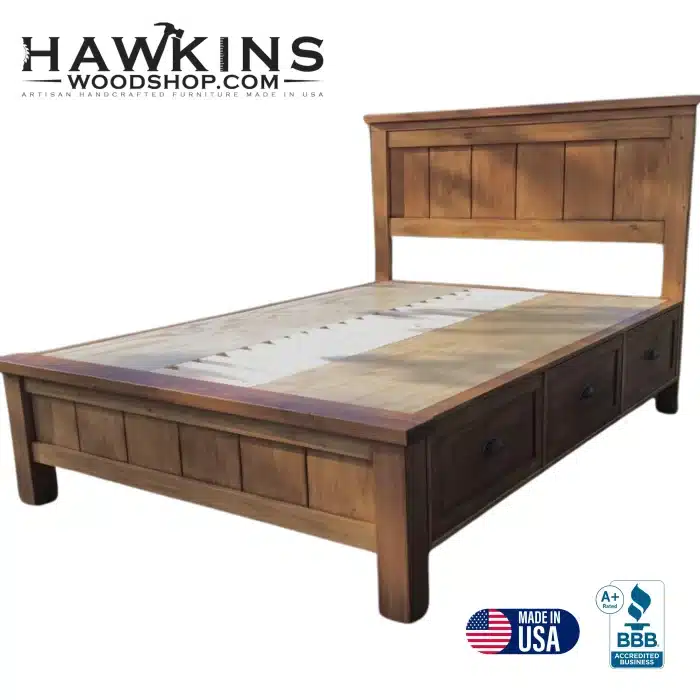 Solid Wood Bed With 3 Drawers Storage 5 Scaled