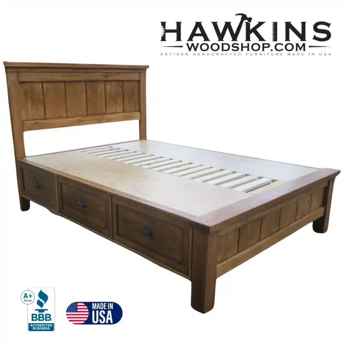 Solid Wood Bed With 3 Drawers Storage 6 Scaled